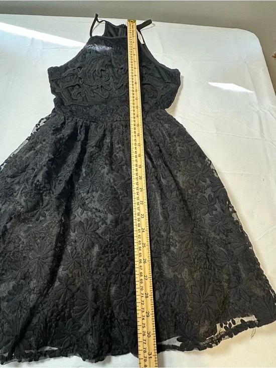 Lush Black Lace Halter Dress - Picture 4 of 8